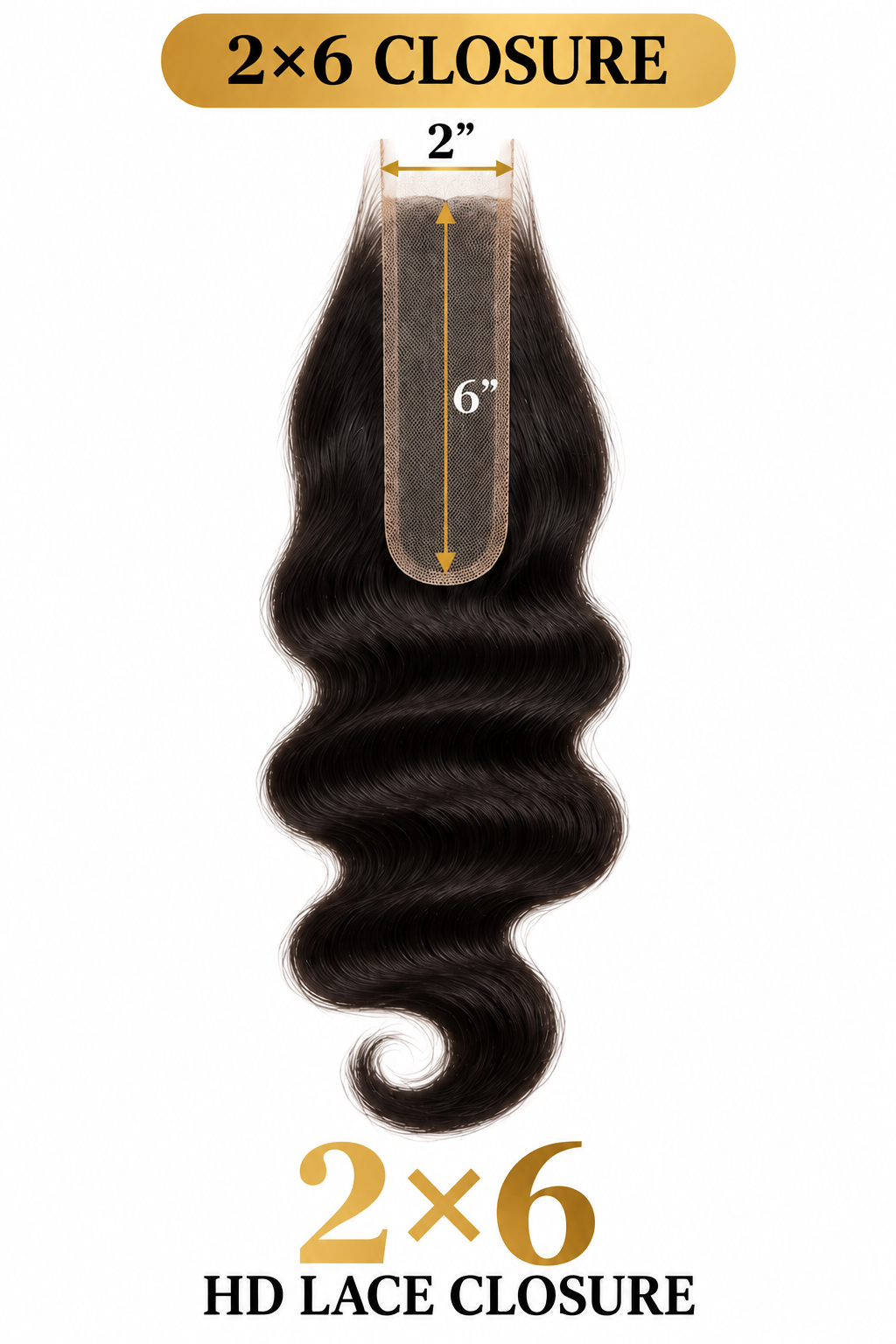 2x6 HD Lace Closure Size