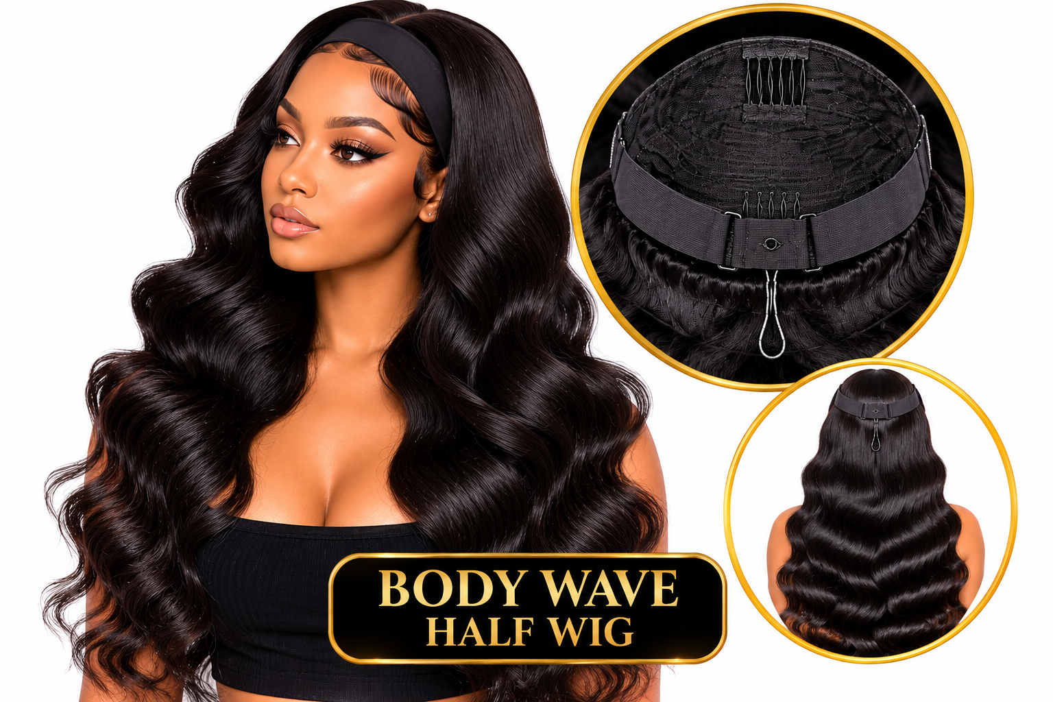 Big Boss Bundles Body Wave human hair half wig