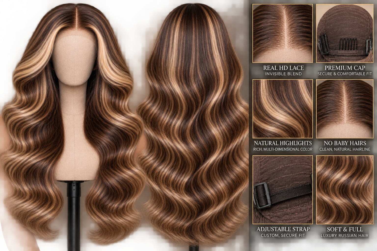 Luxury Russian human hair wigs available from Big Boss Bundles near Austin Texas