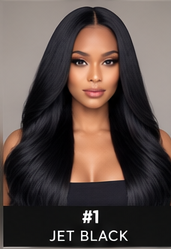 Jet Black Human Hair Color Model